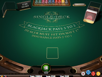 Spela Single Deck Blackjack gratis